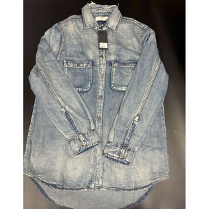 OneTeaspoon NWT Men's Homme Liberty Long Sleeve Shirt Captain Blue Wash X-Small